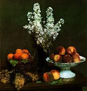Henri Fantin-Latour Bouquet du Juliene et Fruits oil painting artist